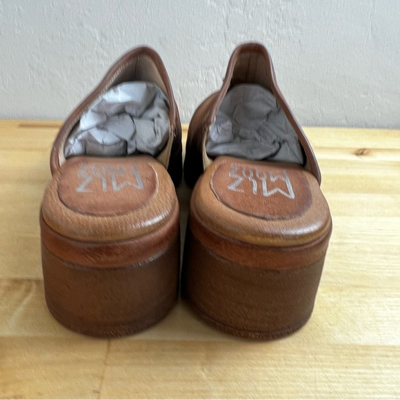 NEW Lunea Brandy Brown Leather Heel Clog Shoes Size 39 - Picture 5 of 12